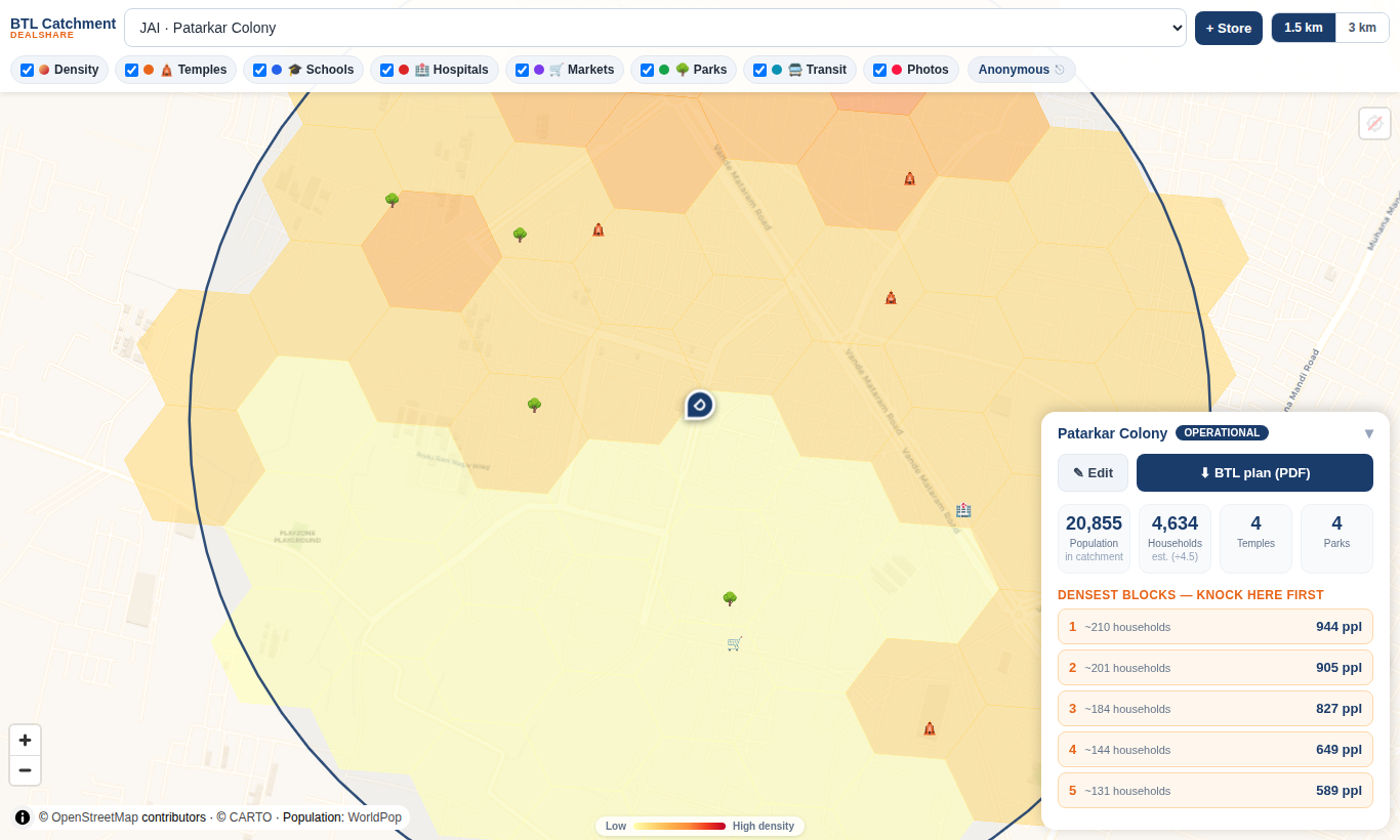 BTL Micro-Catchment map