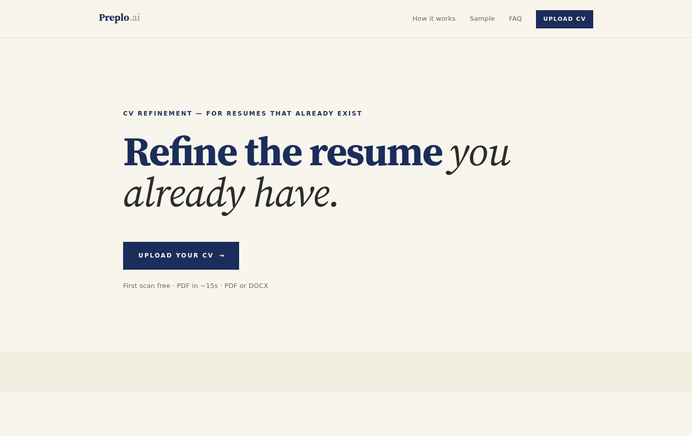 Preplo CV refinement